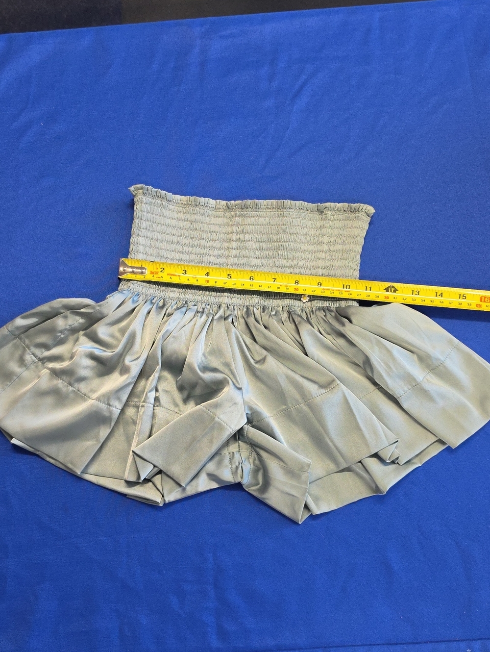 NATURAL LIFE Silver Satin Smocked Ruffle Skort